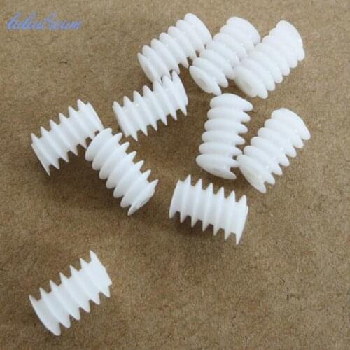 10pcs/lot 6*10mm Worm Plastic Gear Turbine Reduction Gear 0.5 Modulus DIY Model Parts