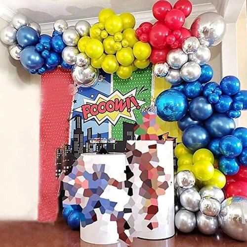 128Pcs/set Metallic Balloons Garland Kit Metallic Green Blue Silver Balloon Arch Globos Ballons Baby Shower Event Wedding Decor