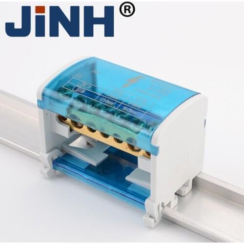 2PCS Din Rail Terminal Junction Box Power Distribution Block Box Universal Electric Wire Connector