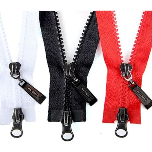 3pcs 5# 80 cm double sliders resin zipper open-end/close-end auto lock zipper for sewing Down jacket, tent, sleeping bag zippers