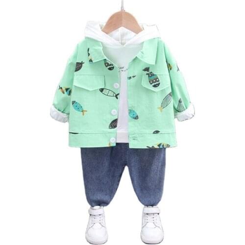 New Spring Autumn Baby Girl Clothes Children Boys Jacket Hoodies Pants 3Pcs/sets Toddler Fashion Costume Infant Kids Tracksuits