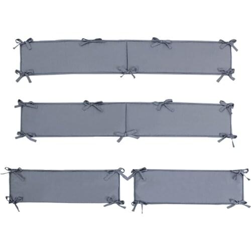 4 Pcs Solid Color Baby Crib Bumper Newborn Cot Protector Pillows Infant Bed Cushion Mat Nursery Bedding Room Decor