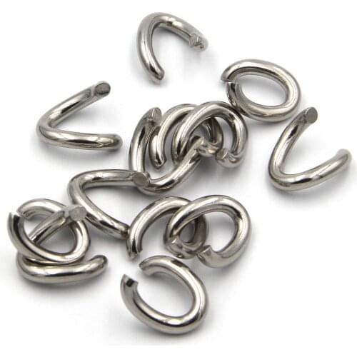 5pcs/Set Thicker Opned Oval Shape Jump Ring,Stainless Shiny Split Link Ring,Jewelry Cable Connector Clasp