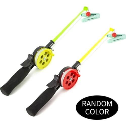 ABS Ice Fishing Rod with Reel Combo 13 In Crab Winter Ice Mini Feeder ABS Fishing Rods Kids Fish Crab Outdoor Fishing Tackle