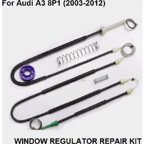 FREE SHIPPING CAR WINDOW PARTS FOR AUDI A3 8P WINDOW REGULATOR REPAIR KIT FRONT RIGHT 2/3 DOORS 2003-2012 NEW