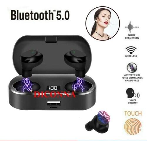 Bluetooth 5.0 Headset TWS Wireless Earphones LED Mini Earbuds Stereo In-Ear Headphones