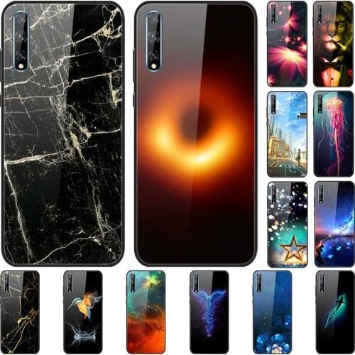 Case For Huawei Changxiang 10S Back Phone Cover Black Silicone Bumper With Tempered Glass Series 1
