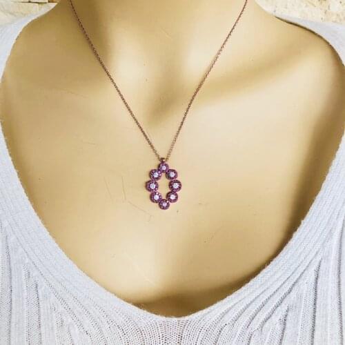 Colored Ring 925 Sterling Silver Necklace Women Girls Gift Jewelry Accessories Fashion Handmade Elegant Chain