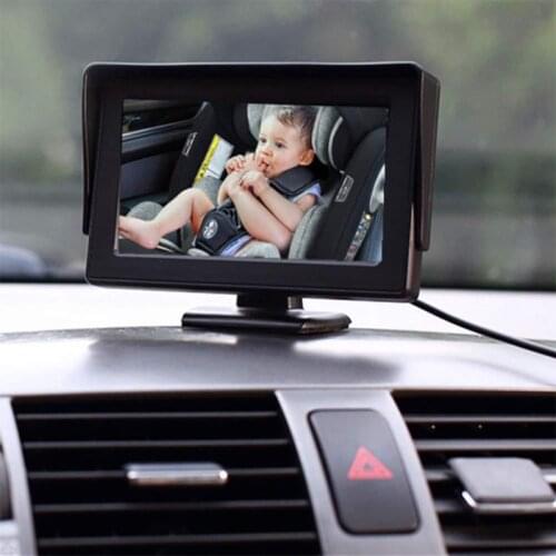 Baby Car Mirror with Night Vision for Baby Safety Car Seat Rear Facing The 4.3-Inch HD Display Car Baby Monitor with Camera