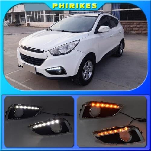For Hyundai IX35 2010 - 2013 LED DRL Daytime Running Light Daylight Waterproof Signal lamp car Styling lights