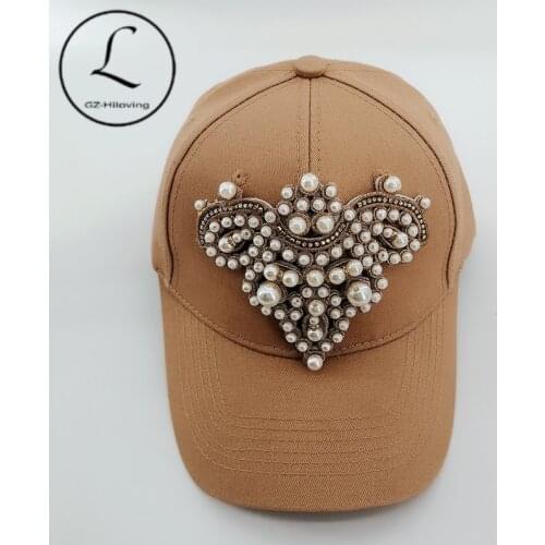 GZHILOVINGL Fashion Girls Pearl Cotton Baseball Cap Spring Summer Adjustable Sprots Snapback Hat Women Hip Hop Hat Anti-sun 2021