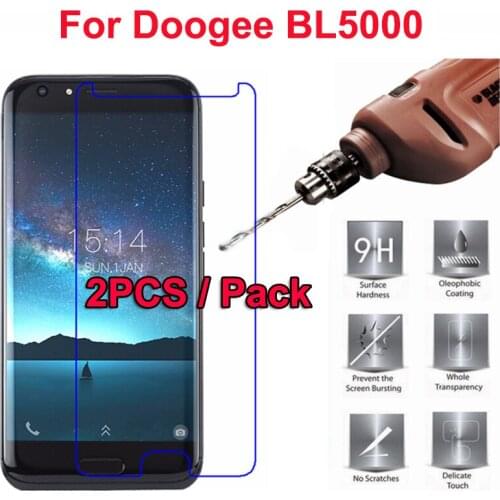 2PC Doogee BL5000 Screen Protector 9H 2.5D Scratch-proof Front Tempered Glass Film For Doogee BL5000 4G Capa Mobile Phone Film