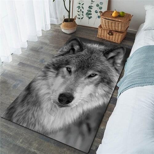 Moon Wolf Area Rug 3D All Over Printed Non-slip Mat Dining Room Living Room Soft Bedroom Carpet 10