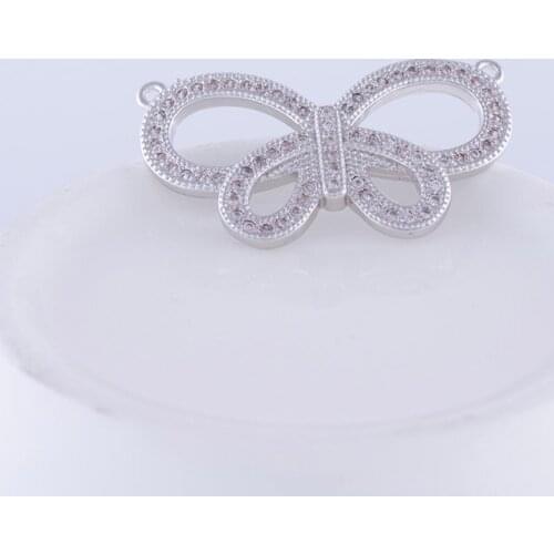 Fashion Jewelry 5pcs Zircon Butterfly Charms For Jewelry Making Wholesale Copper Micro Pave Animal Charms Jewelry Accessories