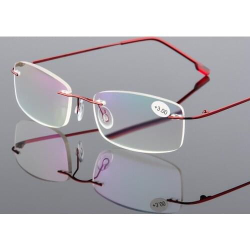 Reading Glasses Men Women Alloy Rimless Ultra-Light Magnetic Presbyopic Eyeglasses For Male Female +1.0+1.5+2.0+2.5+3.0+3.5+4.0