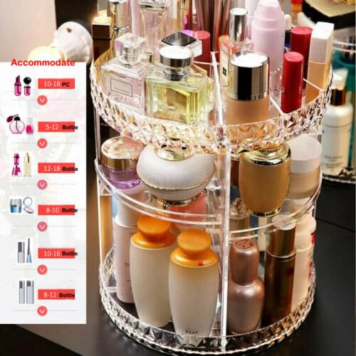 2019 Hot Sells Luxury Makeup Cosmetic Rack Holder 360 Degree Rotating Organizer Acrylic Case