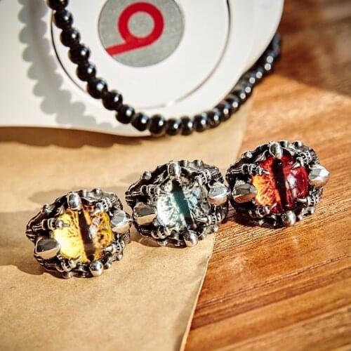 Punk skull ring Rock Claw evil eye CZ unique man personality jewelry anniversary Biker Skull jewelry christmas gift