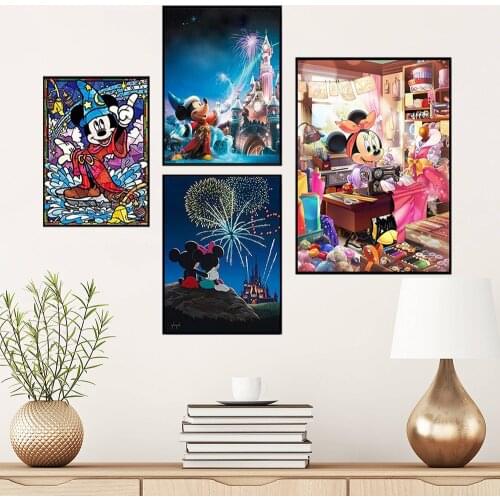 Cartoon Mickey Minnie Posters And Prints Disney Animation Movie Canvas Painting Picture Wall Art Children Room Home Decoration