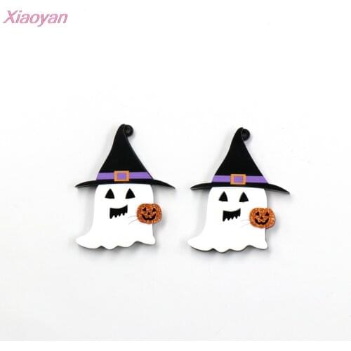 1pair ) CH1273 Halloween Ghost For Earrings Acrylic Jewelry Making Accessories