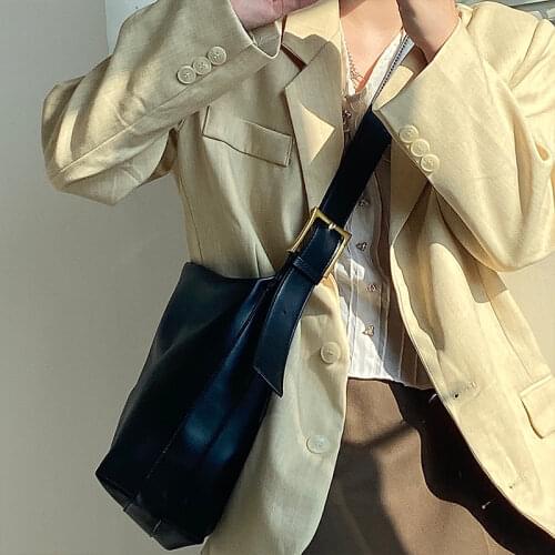 Simple Design Solid Color Female Messenger Bag Fashion PU Leather Women Shoulder Bags Casual Large Capacity Ladies Handbags Tote