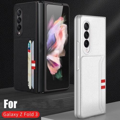 Anti-scratch Shockproof Protective Cover Capa PU Leather Case with Card Slot Smart Filp Shell Fundas for Samsung Galaxy Z Fold 3