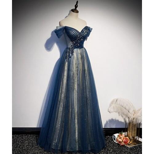 Luxury beading flower vine navy glitter ball gown rococo royal princess Medieval Renaissance Victorian dress Belle