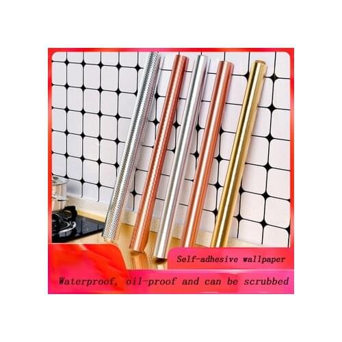 Self-adhesive wallpaper 40/60/80cm kitchen waterproof and oil-proof washable wallpaper tile bathroom sticker