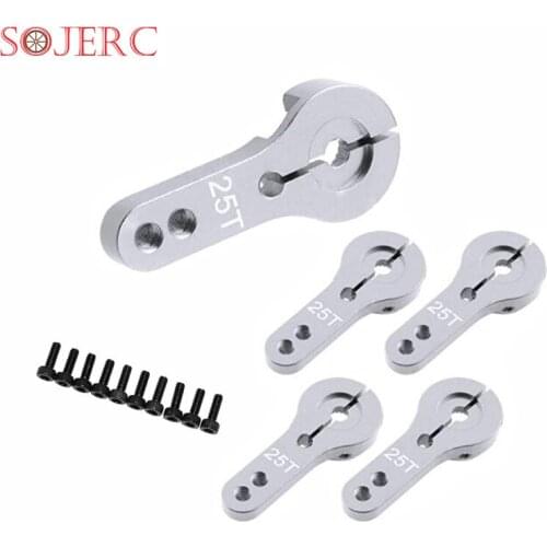 SOJERC 5-Pack 25T Servo Aluminum Alloy CNC Standard RC Tool Rocker Servo Accessories Steering Arm for RC Model Car Airplane