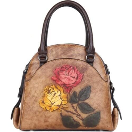 Genuine Leather Tote Luxury Designer Women Zipper Purse Handbag Vintage Crossbody Shoulder Bag Ladies Boston Bag Famous Brand