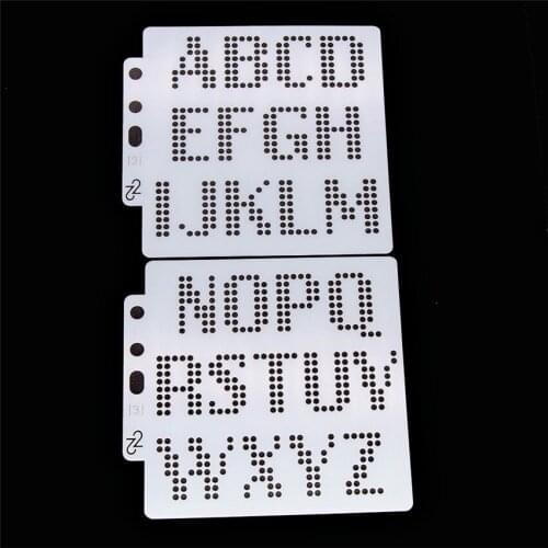 2pcs Dot Letters Scrapbook Stencils Spray Plastic Mold Shield DIY Cake Hollow Embellishment Printing Lace Ruler Valentine