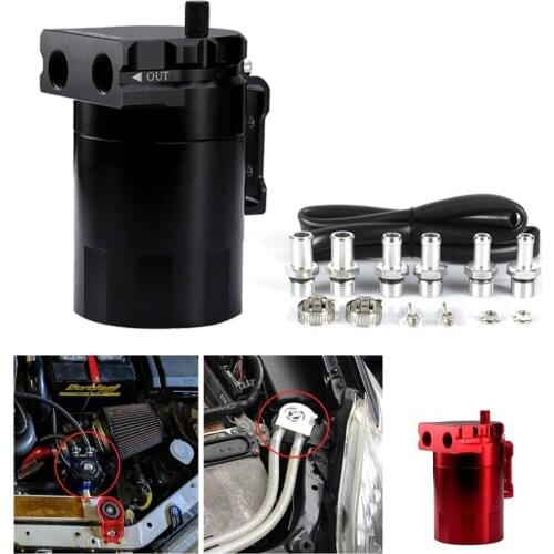 Universal Aluminum Oil Catch Can Oil Filter Fuel Tank Round Reservoir Oil Drainer CS05