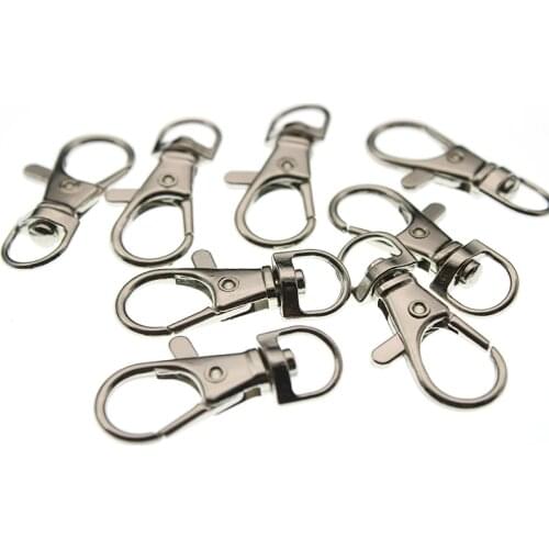 20pcs 35x16mm Metal Swivel Lobster Clasp Clips Key Hook Keychain Split Key Ring Findings Clasps For Keychains Making Z1084