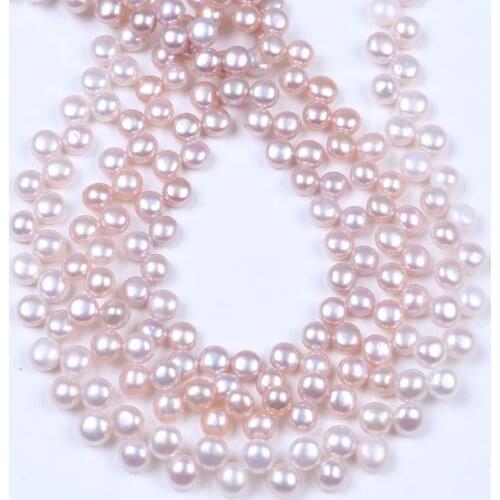 High quality 6-7mm top drilled loose button pearl strand