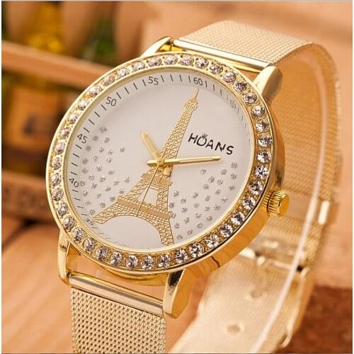 KEVIN Eiffel Tower drills watches gold plated women watches relogio feminino top brand luxury Presents for men new Year gifts