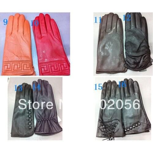 Women ladies real Leather gloves leather GLOVE gift accessory mixed 12 pairs/lot #3172