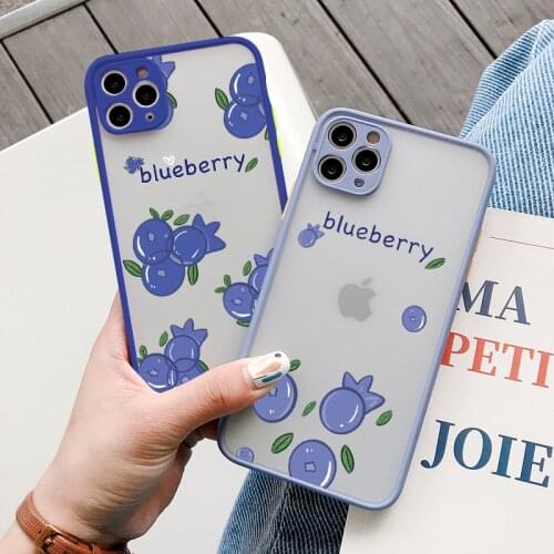Small Berry Blueberry Fruit Phone Case For iPhone 12 11 Pro Max 6s 7 8 SE Plus SE 2020 X XR XS MAX Hard Matte Shockproof Covers