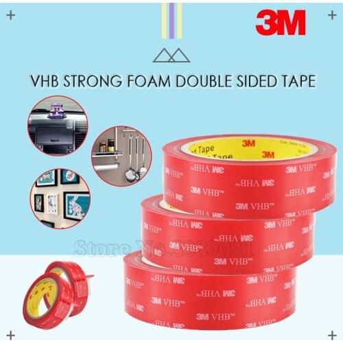 1 Roll 4910 3M VHB Nano Acrylic Double-sided Adhesive Sunscreen Heat-resistant Non-marking Tape for Car/Office/Home Decoration
