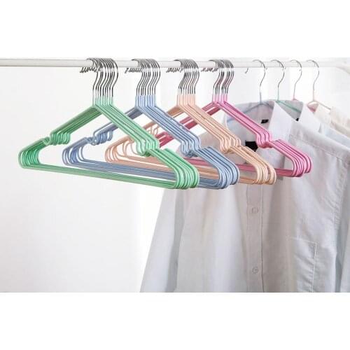 10Pcs/lot Children Adult Non-Slip Clothes Hanger Drying Racks Metal Shirt Trouser Hook Hanger Coat Hanger Clothes Rack Dryer