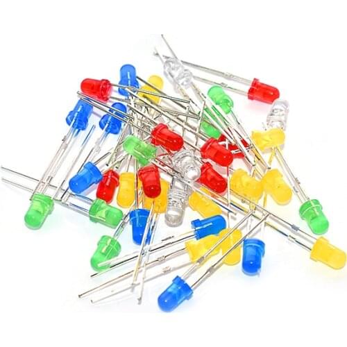 100PC 3mm/5mm LED Diode Light Assorted Kit Green Blue White Yellow Red Orange Set electronic diy kit