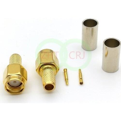 100pcs SMA Male Plug Straight Crimp for RG58 Connector adapter