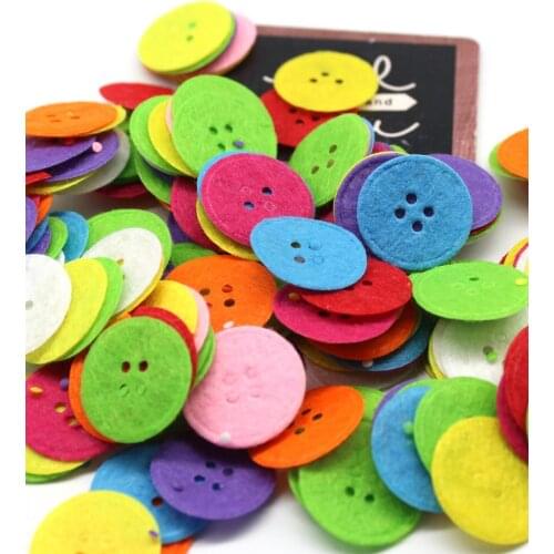2000pcs die cut buttons applique, felt, 23mm random mix colors thickness 1mm