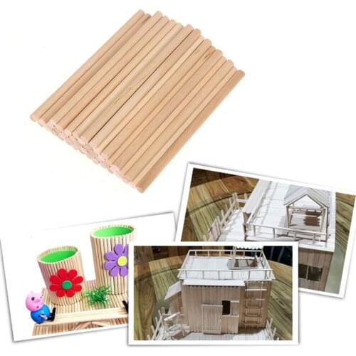 50pcs Round Wooden Sticks For DIY Lollipop Ice Cream Cake Sticks Food Crafts Candy Decor Rod Party Events Supplies