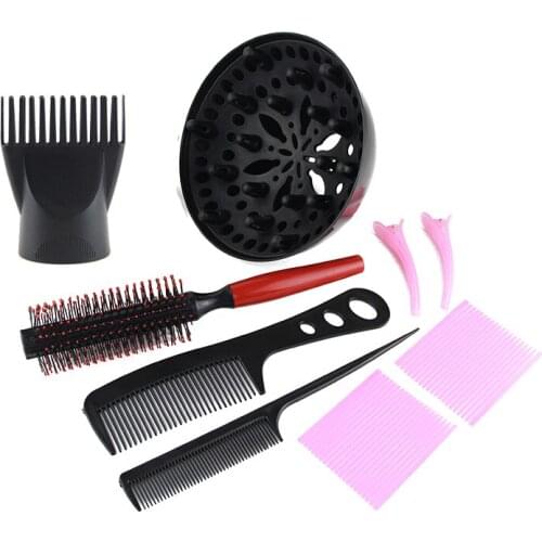 9 spare parts for Professional Hairdressing Salon Set Tool Hair Dryer Diffuser Blower Black Hair Dryer Nozzle Comb