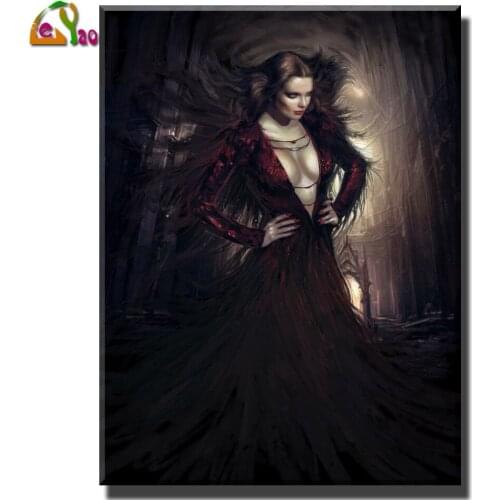 5d diy Diamond Painting Embroidery DIY Handicraft Picture of Rhinestones Sexly Woman,Dark fantasy Vampire Handmade Gift Kits