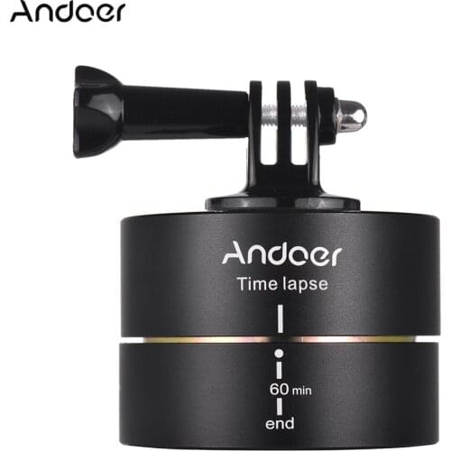 Andoer 60 Minutes 360 Degrees Panning Auto Rotation Time Lapse Tripod Head Panoramic Stabilizer for GoPro Hero for Smartphones
