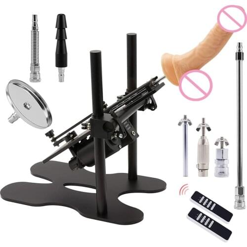 Automatic Sex Machine Gun Adult Toy Device with Realistic Dildo, 8 Modes Sex Massage Gun Masturbator for Women with 2 Remotes