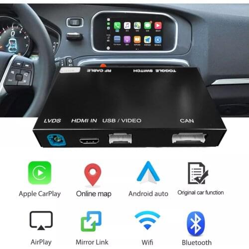 Wireless Carplay Apple Volvo Android Auto Interface Decoder for Volvo (2015-2019）XC60 S60 V40 V60 Volvo