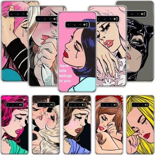 Crying Girl Sad Face Phone Case For Samsung Galaxy S10 S20 S21 S9 S8 S7 Note 10 20 9 8 FE J4 J6 Ultra Plus Lite Pro + Edge Cover