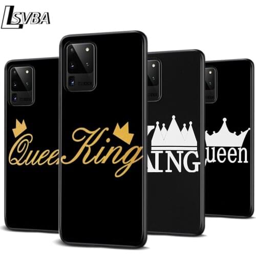 The King and Queen for Samsung Note 20 10 9 8 Ultra Plus A91 A81 A71 A51 A42 A41 A31 A21 A12 A11 A01 Black Phone Case