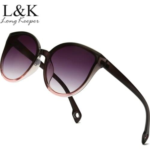 LongKeeper Cat Eye Sunglasses Women Brand Designer Vintage Gradient Sun Glasses Female Retro Eyewear Shades for Ladies UV400